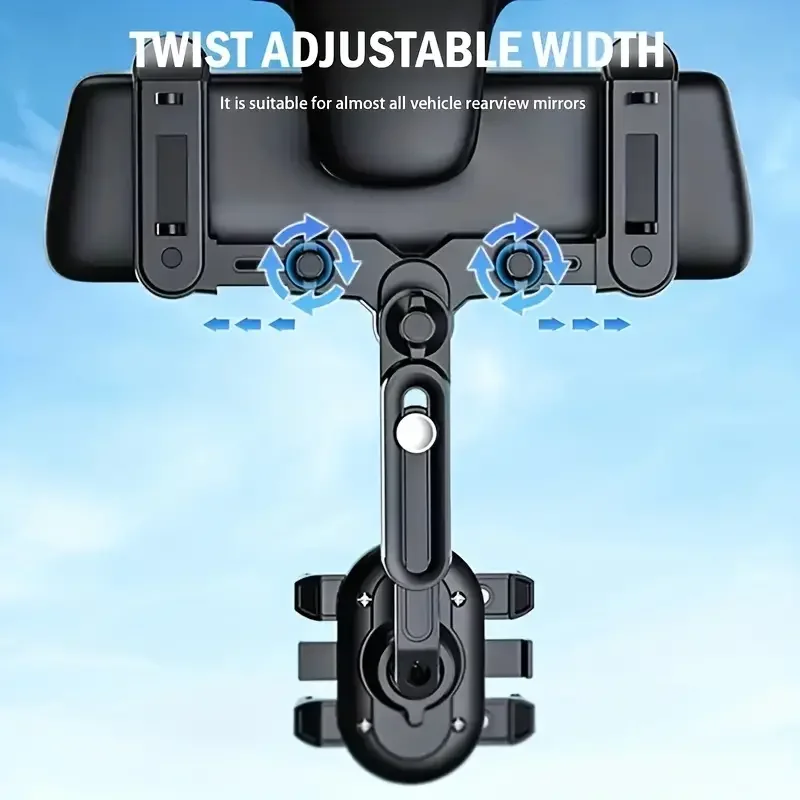 360° Rotating Car Rearview Mirror Phone Holder - Perfect for Kids and Adults - Compatible with Phones and GPS Devices - Sturdy a image 5