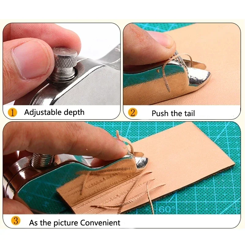 Premium Leather V shape Grooving Professional Adjustable V-Gouge Tool for Leathercraft Folds Box Corners Metal Stitching Groover