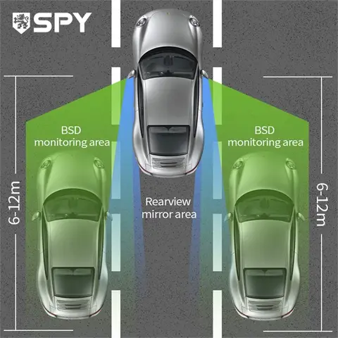 With 2 Millimeter-wave Radar Sensors IP67 Blind Spot Detection BSD & Change lane Security Warning Sensor LED Flashing & buzzer