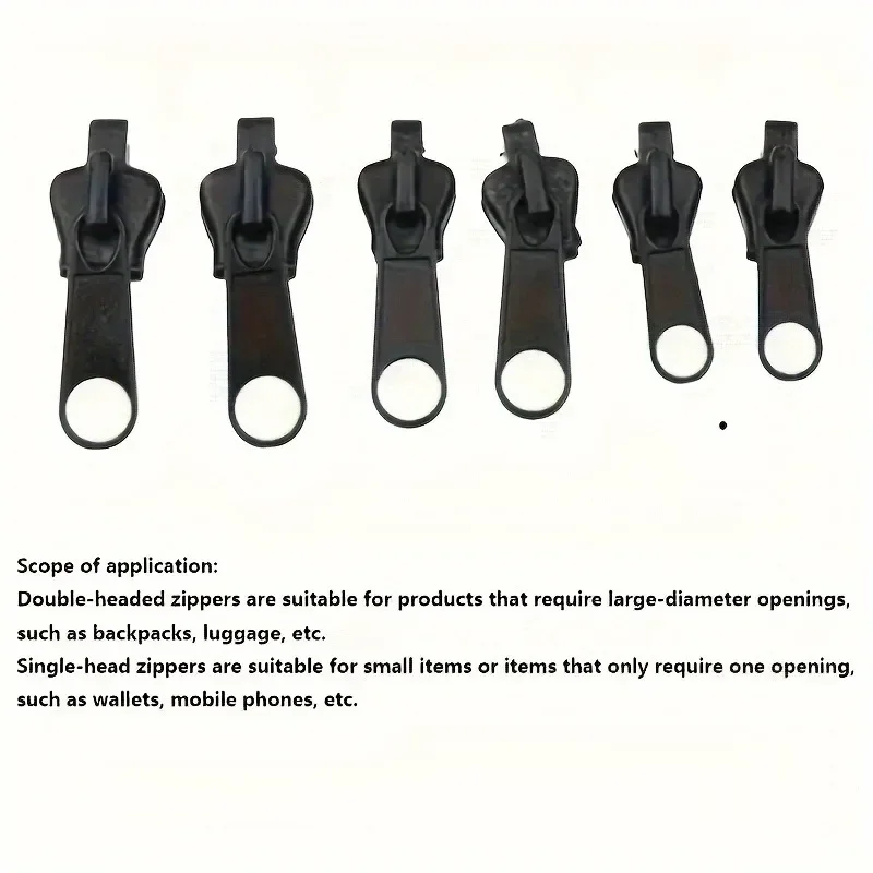 6Pcs Universal Zipper Repair Kit, Plastic Zipper Pull Replacement Set, Instant Zip Fix for Jackets, Pants, and Bags