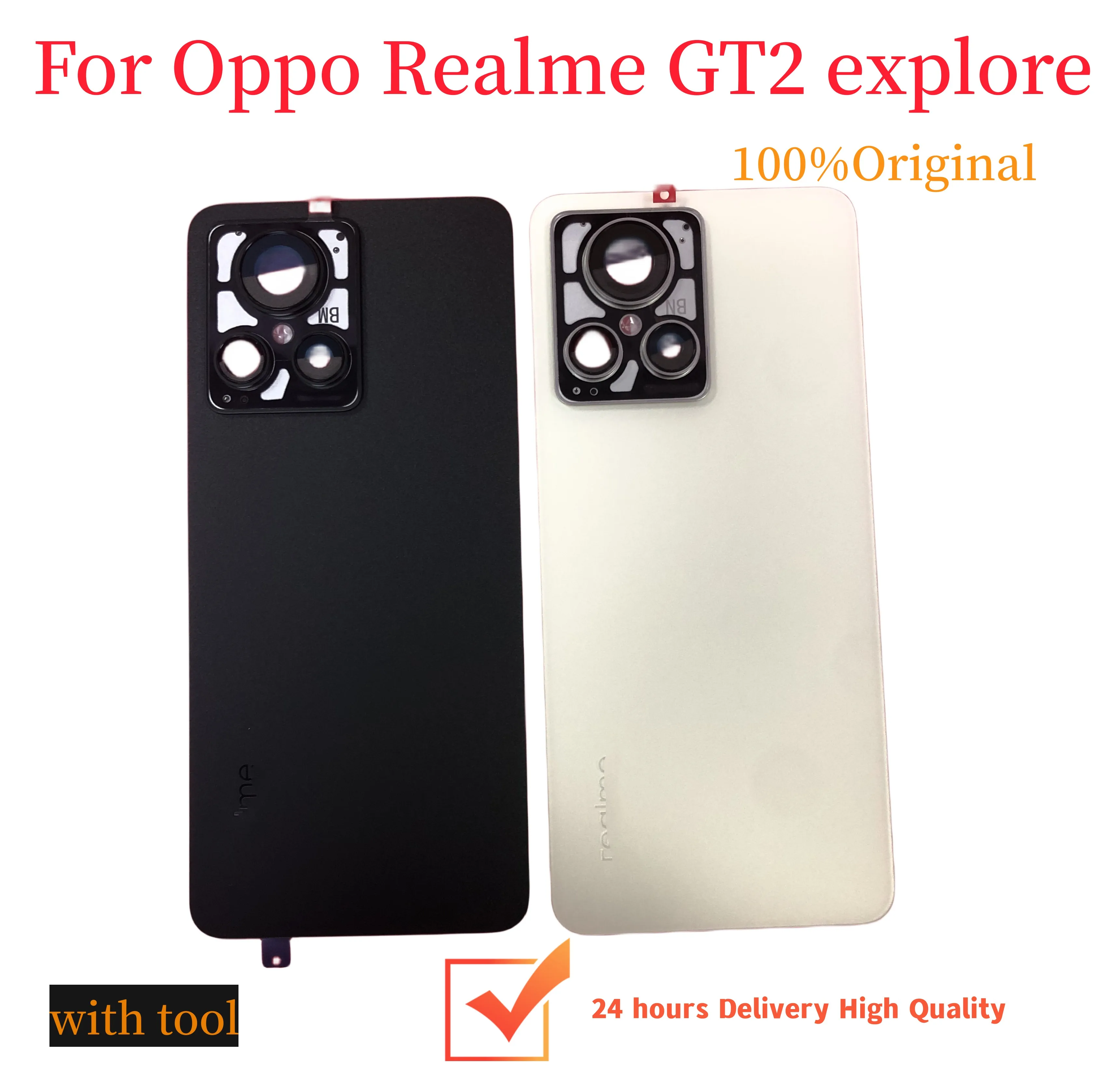 

Original Back Cover For Oppo Realme GT2 Explorer Master Battery Cover Glass Panel Rear Door Housing Case Phone Lid With Logo