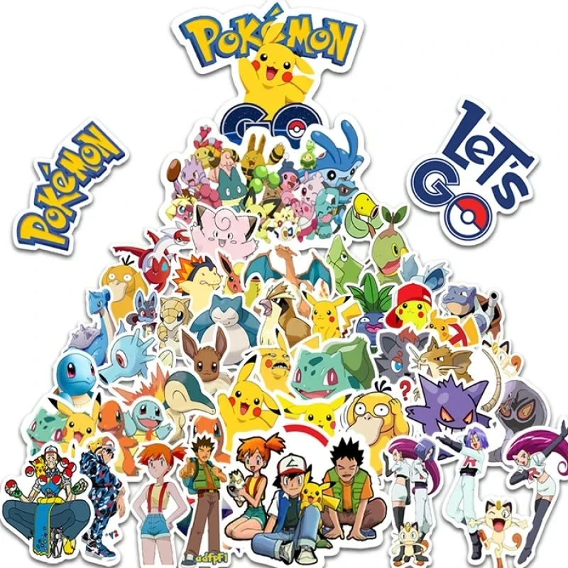 100/200/300 Stück Pokemon Kawaii Pikachu Aufkleber Dekoration Sticker für Laptop, Skateboard, Auto, Gepäck, Handy, Wasserdichter Aufkleber Spielzeug – Detail 3