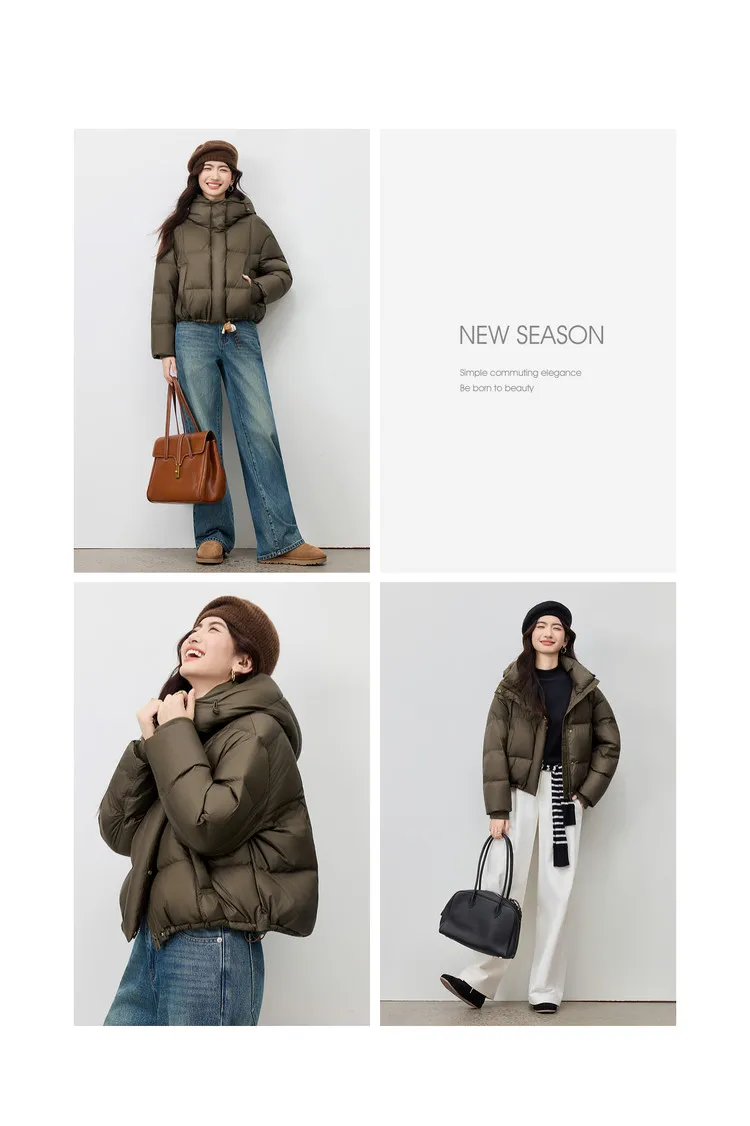 SENTUBILA Women's Winter Down Jacket 90% White Duck Down Puffy Puffer 2026 Winter Petite Bubble Coat Warm Outerwear W54YC1771X