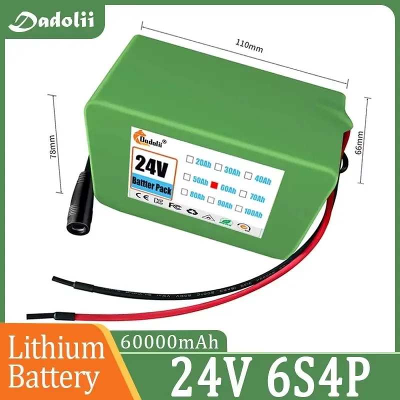 

24V 40Ah 6S4P Li-ion Battery Pack - High Capacity 25.2V for E-Bikes/Mopeds 1500+ Cycles BMS Protection Waterproof Design Fast Ch
