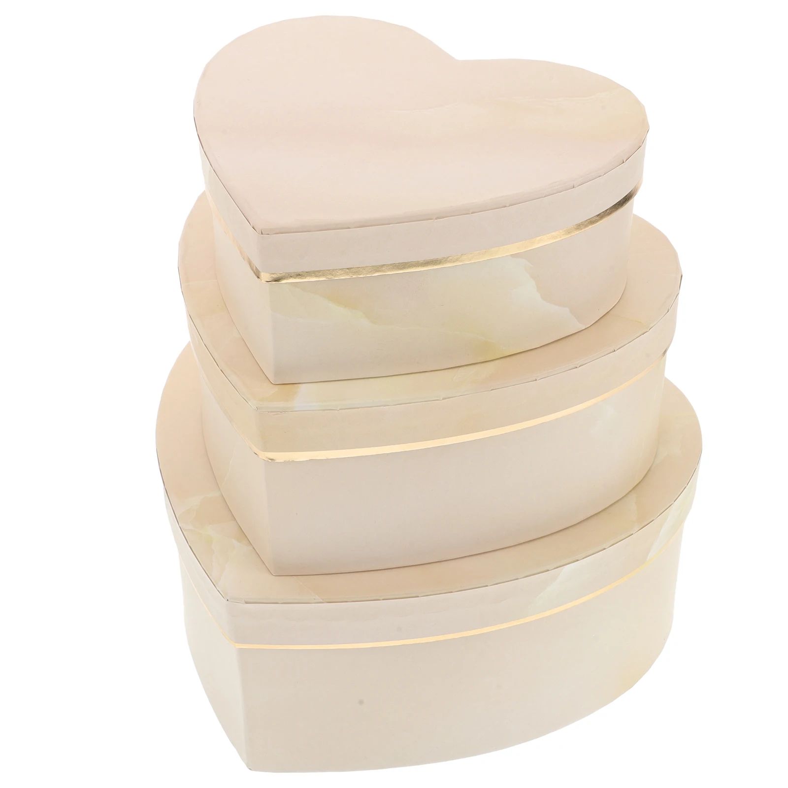 

3 Pcs Heart Shaped Gift Boxes Marble Pattern Valentine Flower Containers Candy Packaging Luxury Design Romantic Elegance