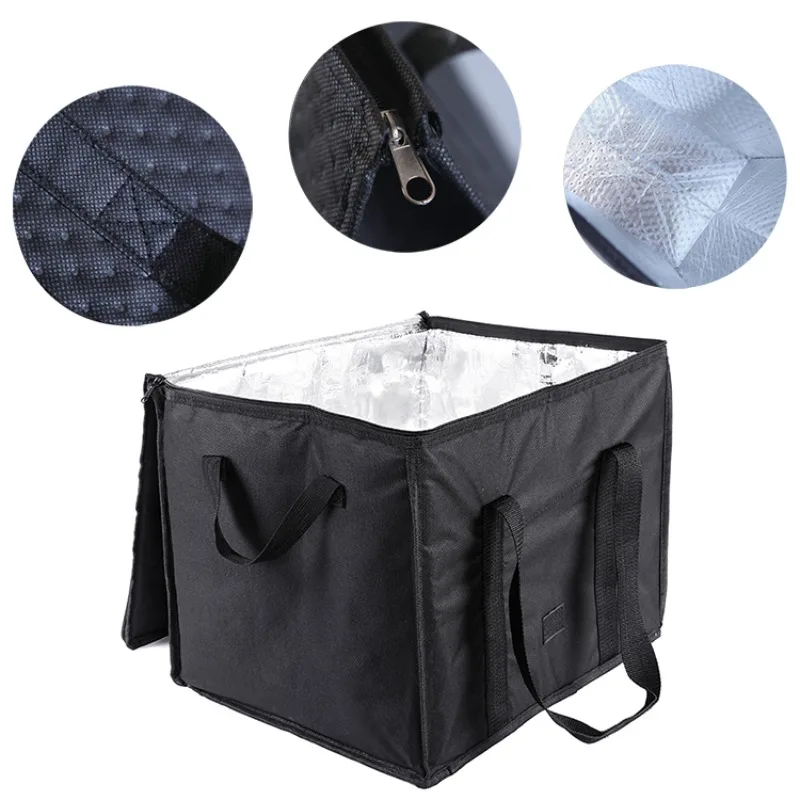 

Black Waterproof Insulated Cooler Food 600D Large Delivery Backpack with Custom Logo