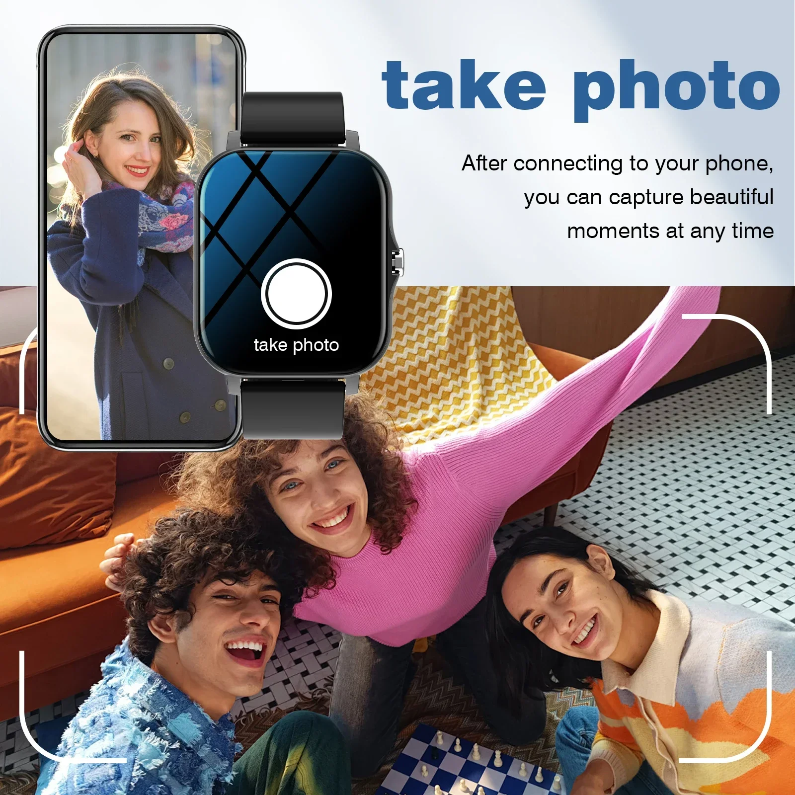 ساعة ذكية للأطفال مع موسيقى اتصال لاسلكية عالية الدقة، تذكير مستقر، ألبوم صور خلفية مخصصة - هدية مثالية للعطلات