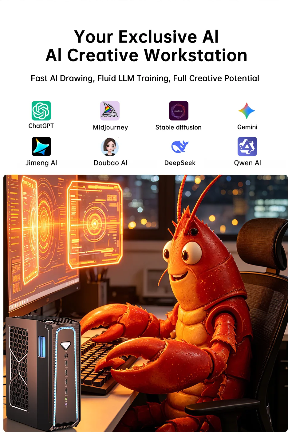 MSECORE Liquid Cooling Gaming PC AMD Ryzen 9 9950X3D RTX5070 Discrete Graphics DDR5 Dual M.2 NVMe SSD WiFi6E BT5.3 2.5G LAN 8K