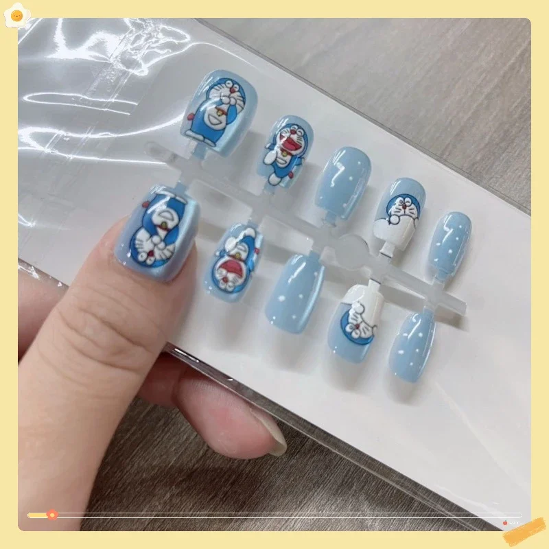 Cat Eyes Show White Doraemon Joyful Style Wearing Armor Nail Patch Student Fragrance Style Half Handmade Painting