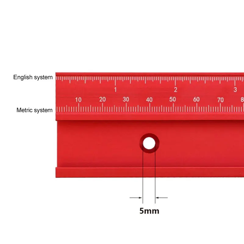 Imagem -03 - T-track 45 Rampa com Escala Liga Prata Vermelho T-track Slot Mitra Pista 300 mm 40cm 50cm Carpintaria Serra Mesa Bancada Ferramentas Diy