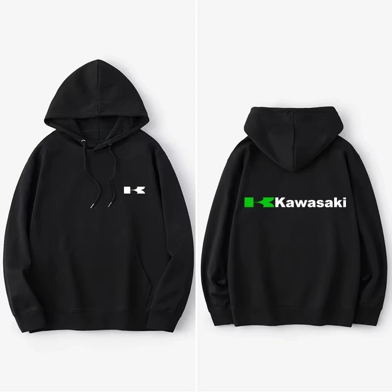 

Новая модная толстовка с капюшоном и принтом мотоцикла Kawasaki для мужчин и женщин, осень-зима, комфортная