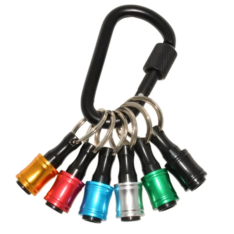 

6Pcs/set 1/4inch Hex Shank Screwdriver Bits Holder Extension Bar Drill Screw Adapter Quick Release Keychain