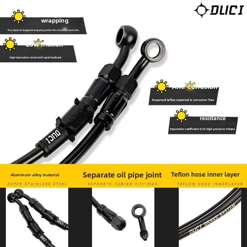 thorn aluminum alloy PTFE brake oil pipe for Xiaoniu No.9 electric vehicle before and after modification, disc brake hose