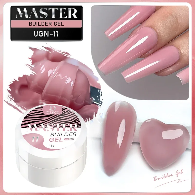 DEROI Clear Builder Esmalte, Gel Manicure, Gel de Extensão Nude, Geleia UV, Gel Poly, Verniz Arte, Branco, 15ml