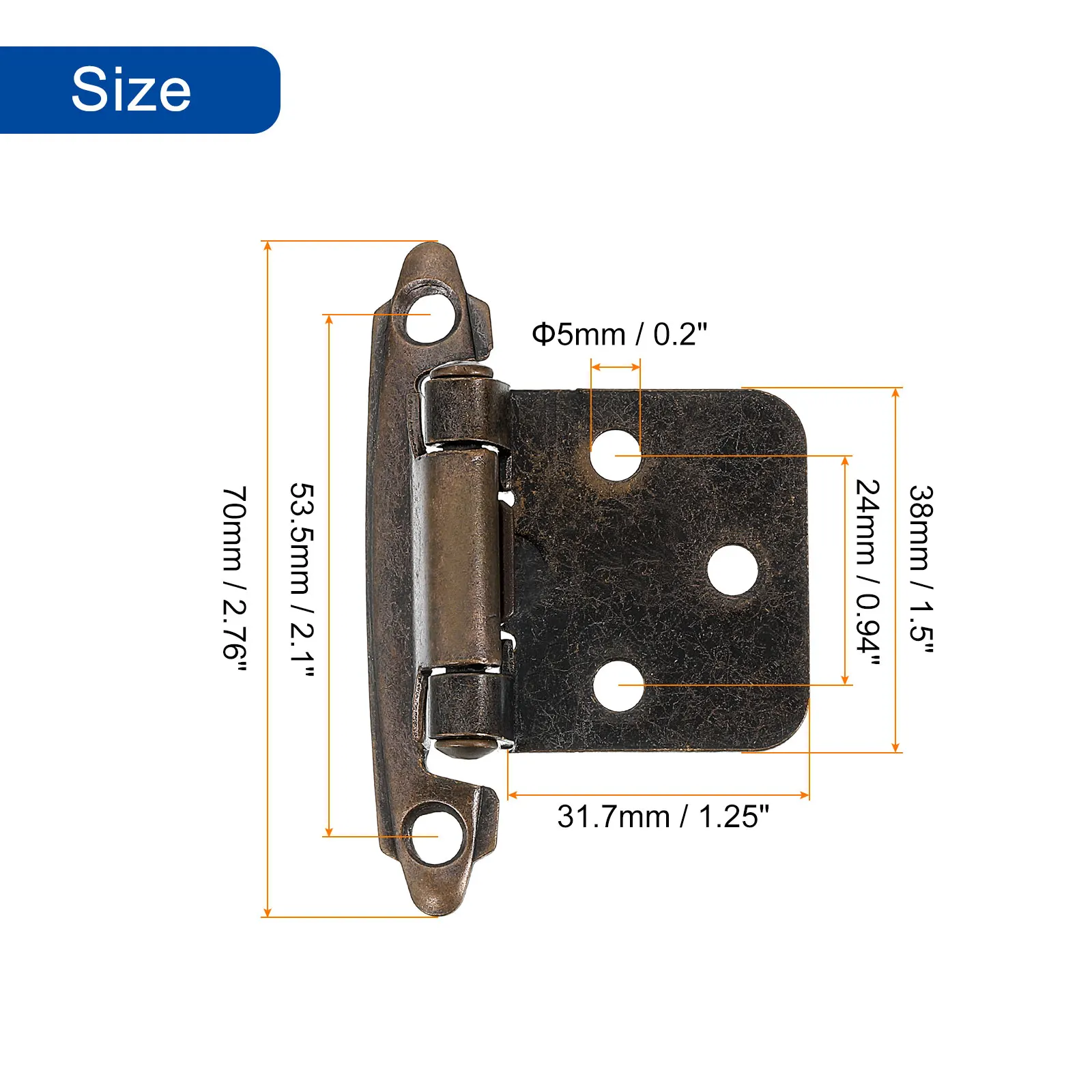 uxcell Cabinet Kitchen Inset Hinges, Overlay Semi-Concealed Hinges Face Mount Cabinet