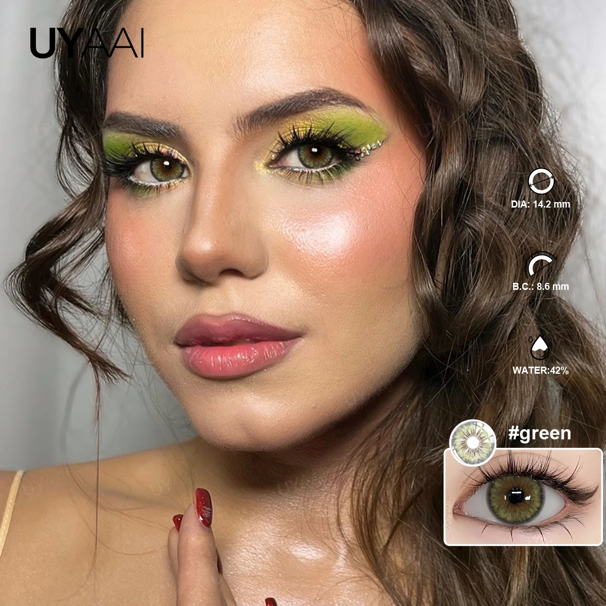 UYAAI Kleopatra-Serie Farbkontaktlinsen für Augen, braune Farblinse, blaue Augen, Kontakt-Make-up, Schönheit, farbige Schüler, grau, natürlich – Detail 14