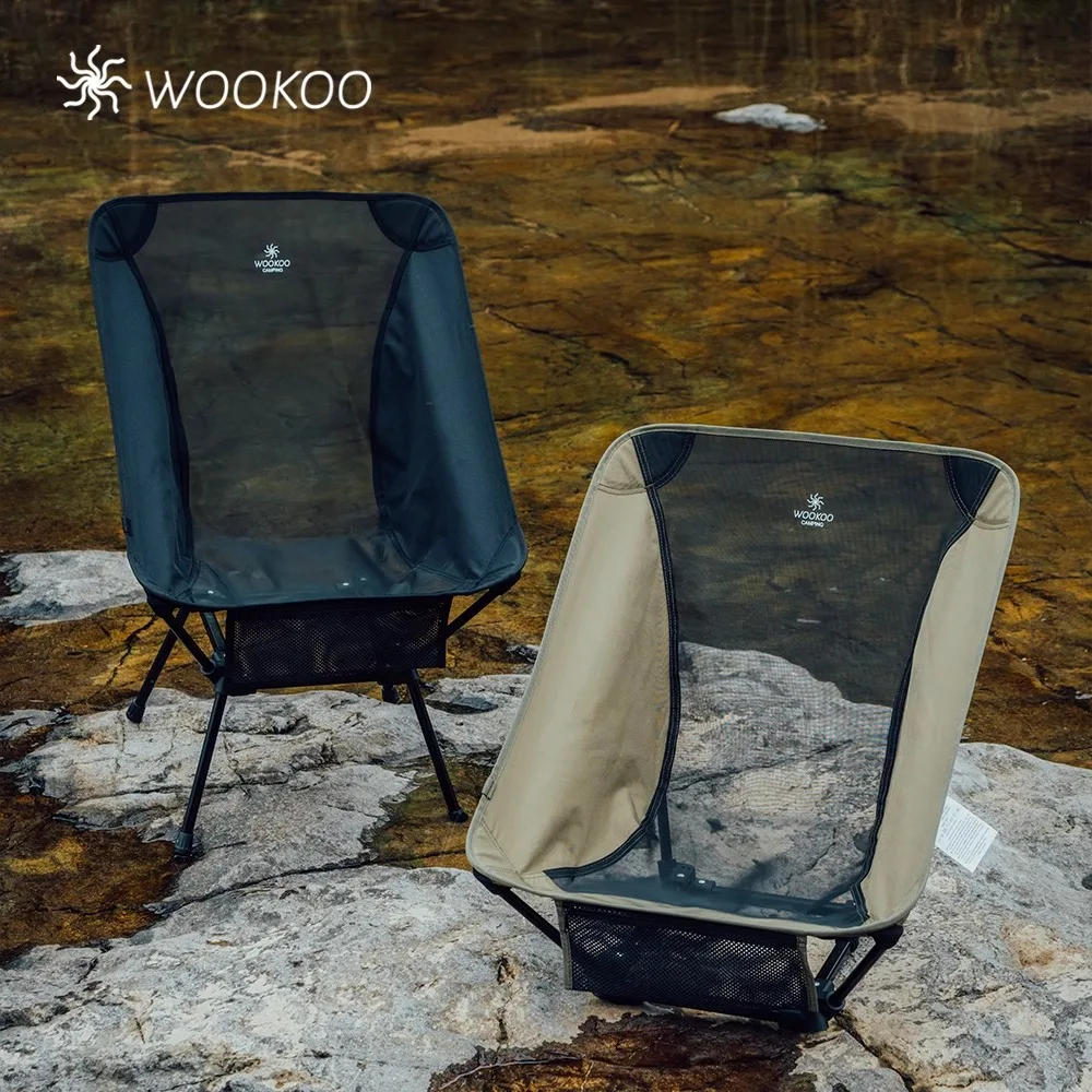 WOOKOO Foggy Sky Outdoor Four sided Moon Chair Camping Increased Reinforcement Mesh Breathable Moon Chair Height Adjustable