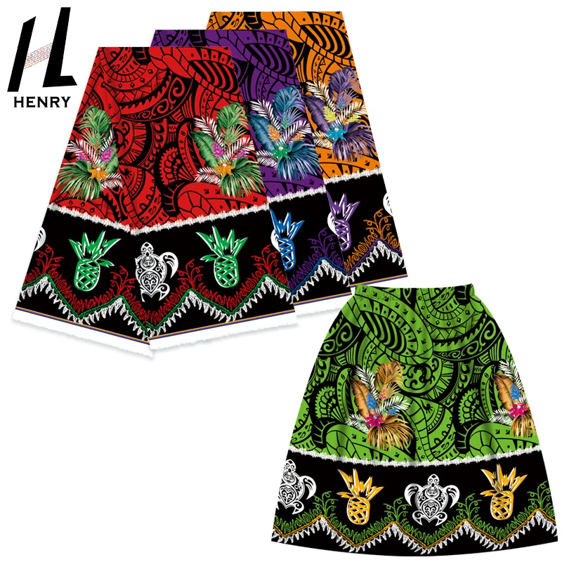 

Polynesian Newest Design 100% Polyester Egg Flower Print Fabric for Samoan Tribal Skirts