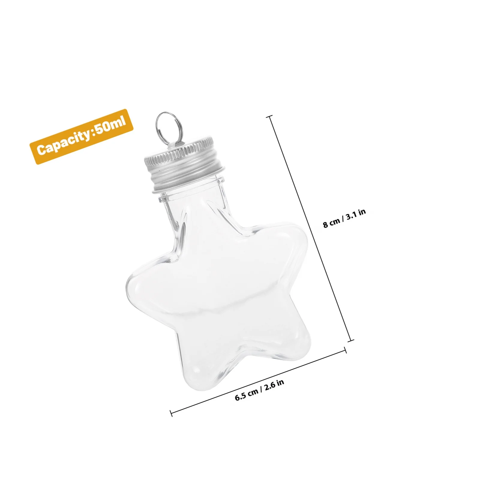 10Pcs Christmas Star Bottle Decorative Hanging Star Jar DIY Wishing Bottle Refillable Pendant Wishing Containers