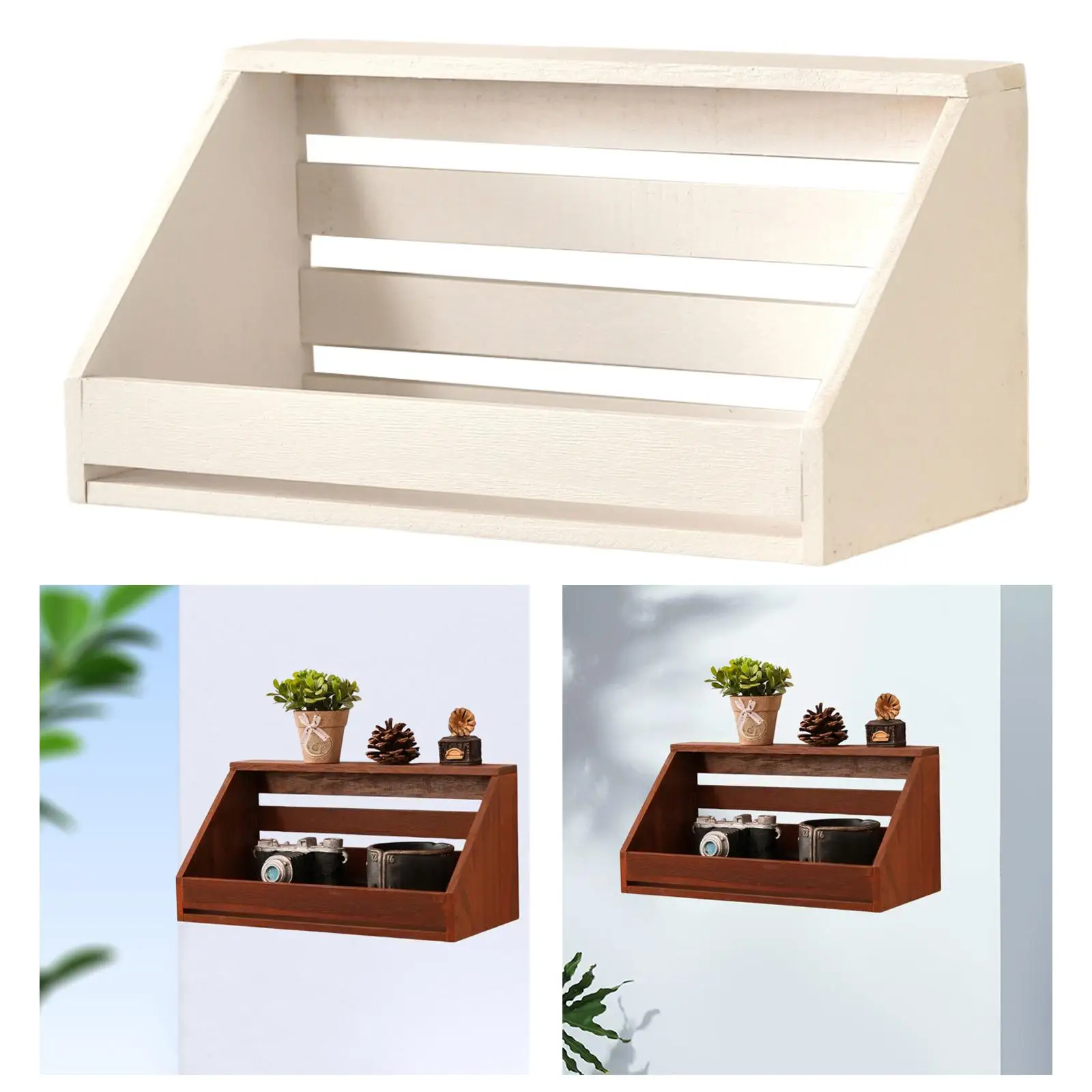 Floating Shelf Wood Wall Shelf Stylish Room Organizer Decorative Bookshelf for Bathroom Nursery Home