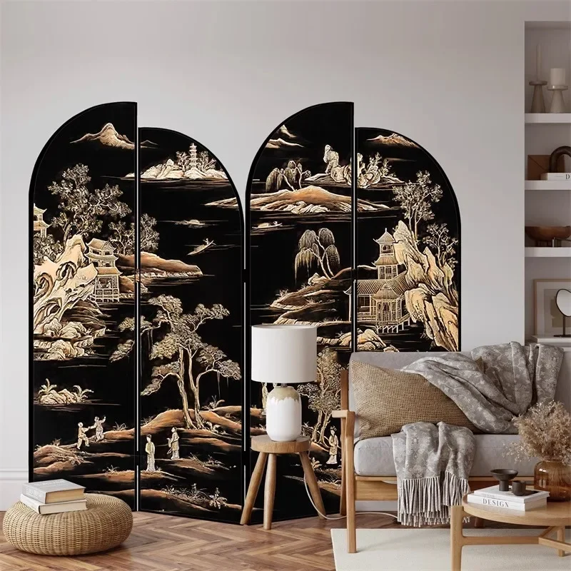 French partition living room Chinese screen folding mobile bedroom entrance decoration shade modern home