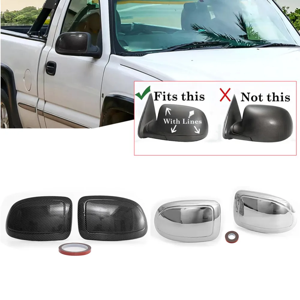 

Для GMC Sierra Yukon Chevrolet Suburban Silverado 1999-2006 ABS автомобильное боковое зеркало заднего вида, крышка крыла, накладка, клейкая наклейка