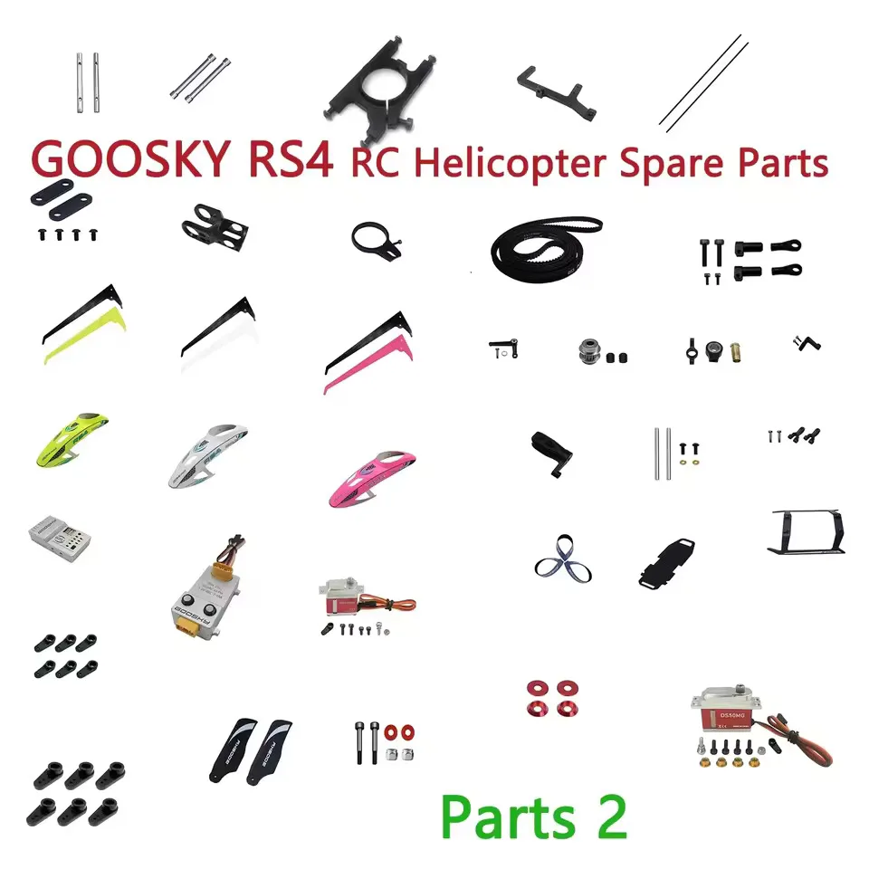 GOOSKY RS4 Spare Parts List RC Helicopter Accessory Blade Motor Canopy Servo Linkage Shaft Skid Landing Side Panel Tail Boom