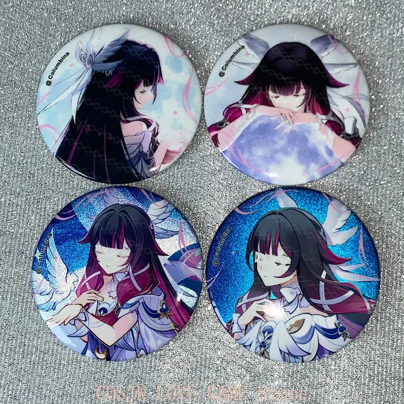 

Game Anime Columbina Hyposelenia Genshin Impact Double Flash Badge Brooch Pin Pendant Bedge Cosplay Halloween Gift