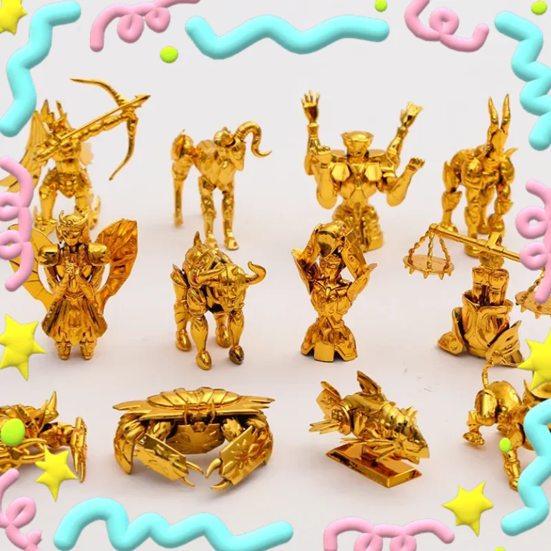 

Saint Seiya The Gold Zodiac Aries Taurus Libra Scorpio Sagittarius Anime Dolls Decoration Collection Action Figurine Toys 12pcs