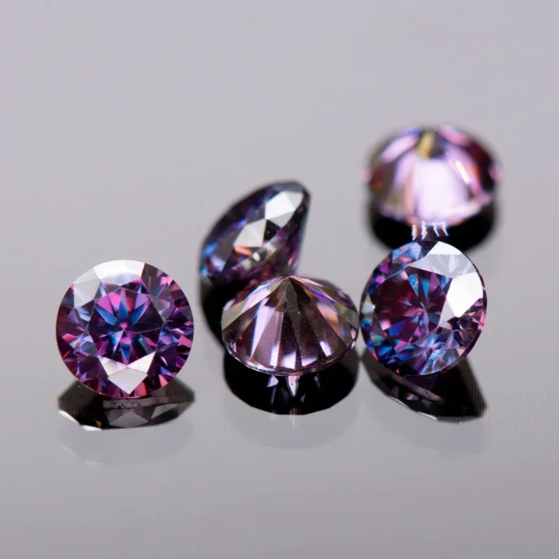 Moissanite Colored Stone Small Size Round Shape DIY Advanced Charms Jewelry Making Materials Multiple Colors Available