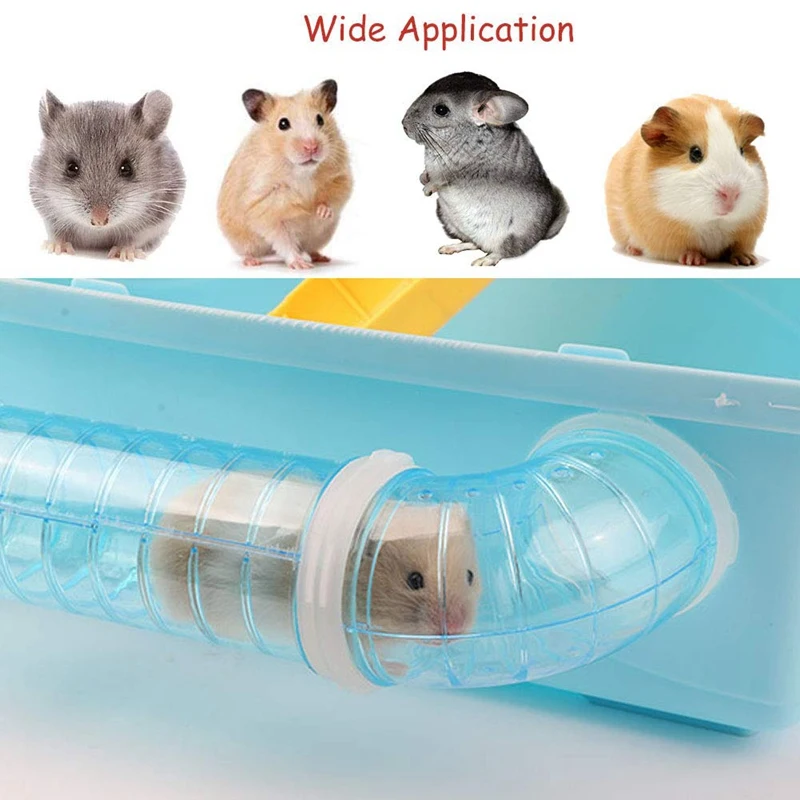 Hamster Tubes, Adventure External Pipe Set Hamster Cage Toys To Expand Space DIY Creative Connection Tunnel Blue