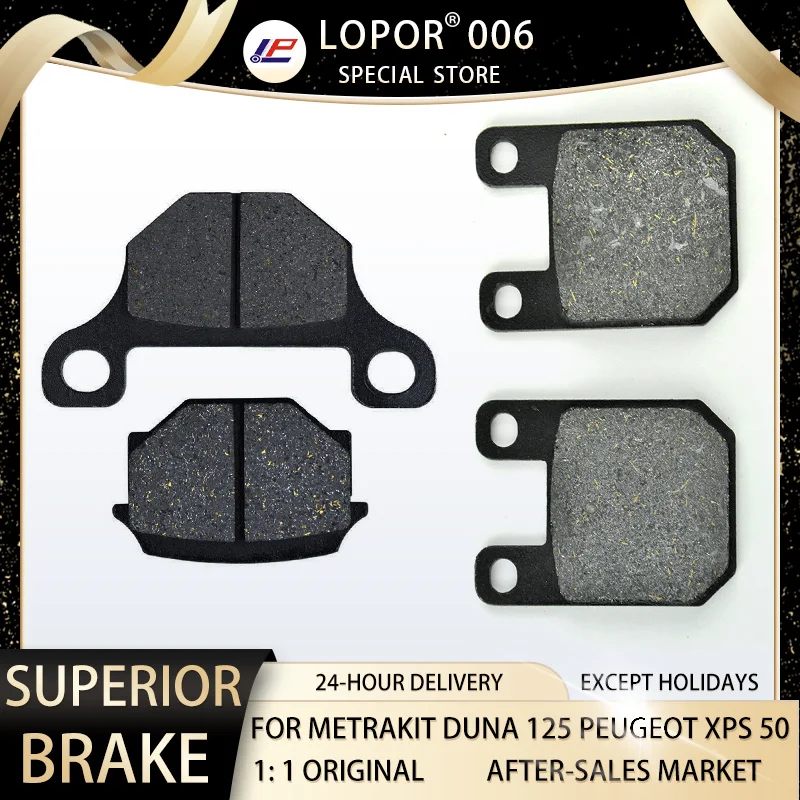 

LOPOR Motorcycle Brake Pads Front&Rear For METRAKIT Duna 125 Hard Road Enduro 08-14 PEUGEOT XPS 50