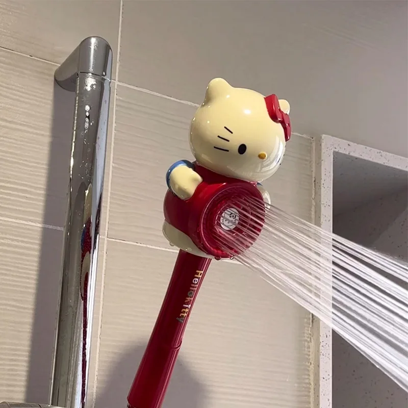 Sanrio Hello Kitty Hand Shower High Pressure Water Saving Rain Shower Bath Shower Head Bathroom Accessories Cartoon Showerheads