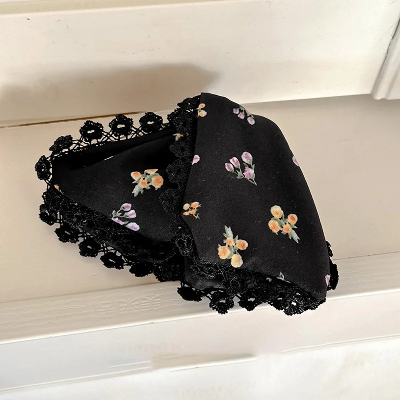 Floral Print Hair Shark Claw Clip Volumizing Korean Sweet Style Back Head Updo Premium Daily Beige