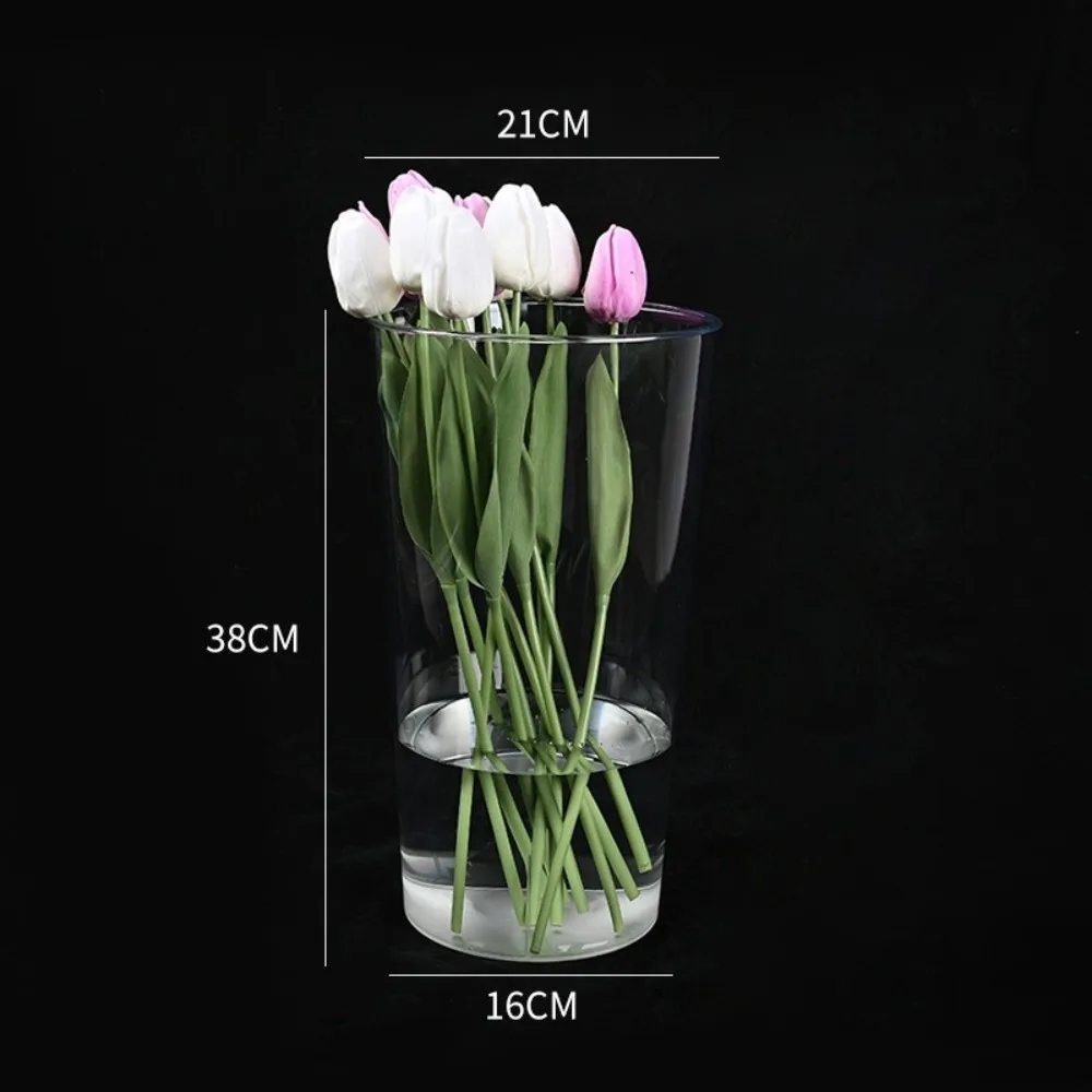 Nordic Style Flower Vase Modern Transparent Deep Water Flower Pot Acrylic Flower Arrangement Floating Candle Holder Living Room