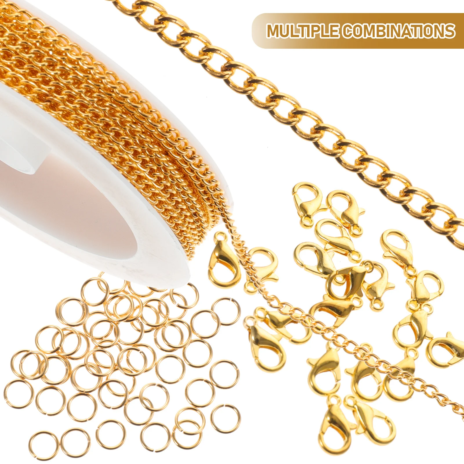 

1 set Bracelet Chain Diy Iron Alloy Wear Resistant Smooth For Jewelry Making Handmade Accessories Multipurpose Craft Chain