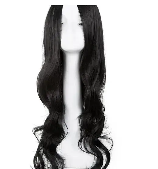 

Black Wig Fei-Show Synthetic Heat Resistant Fiber Long Curly Middle Line Hair Costume Cosplay Halloween Carnivel Women Hairpiece