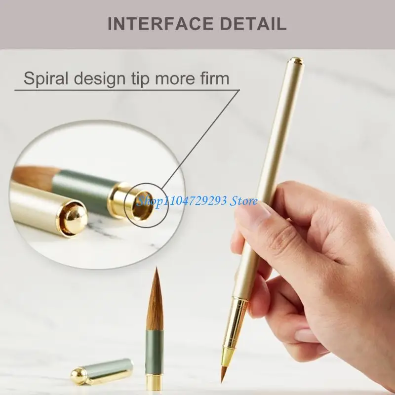 Metal Chinese Brush Pen with Inks Converter and 4 Inks Cartridges