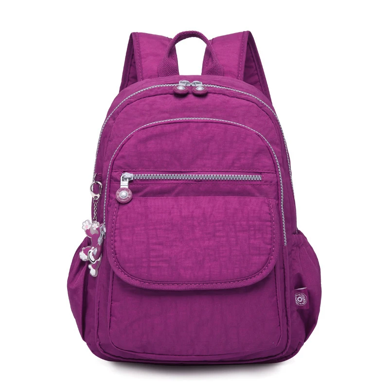 Highend A4 Large Capacity Nylon Men Women Backpack Girl Lightweight Waterproof Schoolbag Travel Bag Blue Red Purple Green M1503