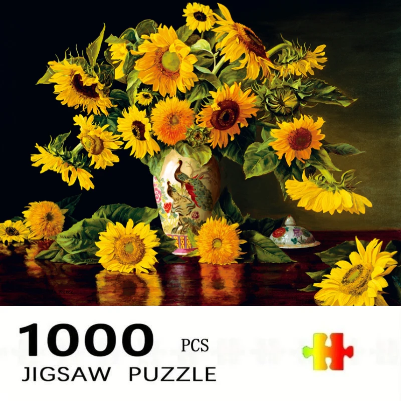 

Jigsaw Puzzles 1000 Pieces for Adults Sunflower Landscape Home Decor Adults Puzzle Games Family Educational Toys for Kids