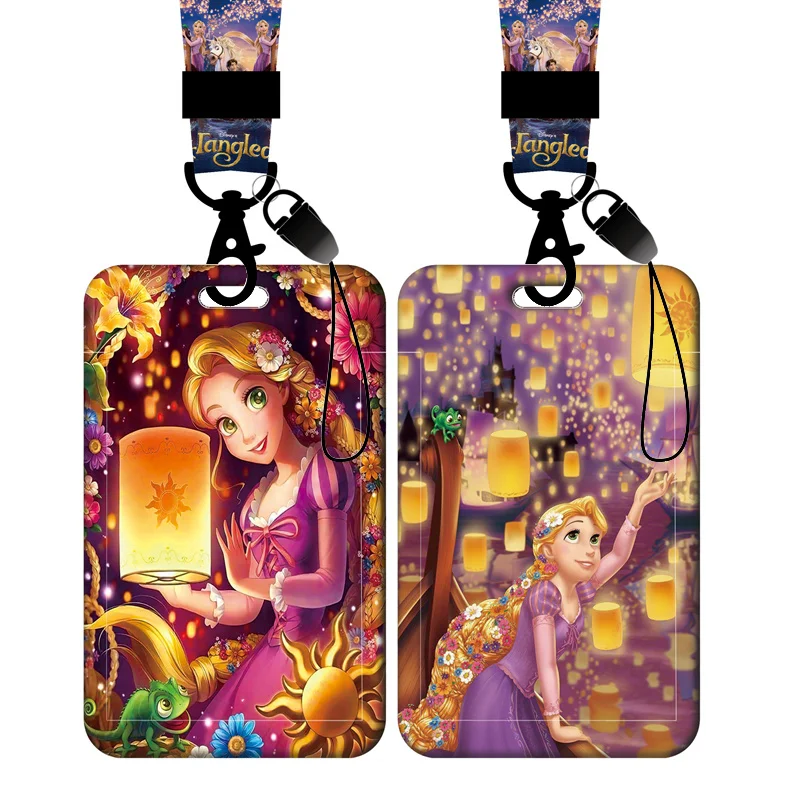 Rapunzel Princess Lanyard for Key Card Holder Disney Tangled Badge Holder Neck Strap Telescopic clip Lariat Phone Rope Reel Yoyo