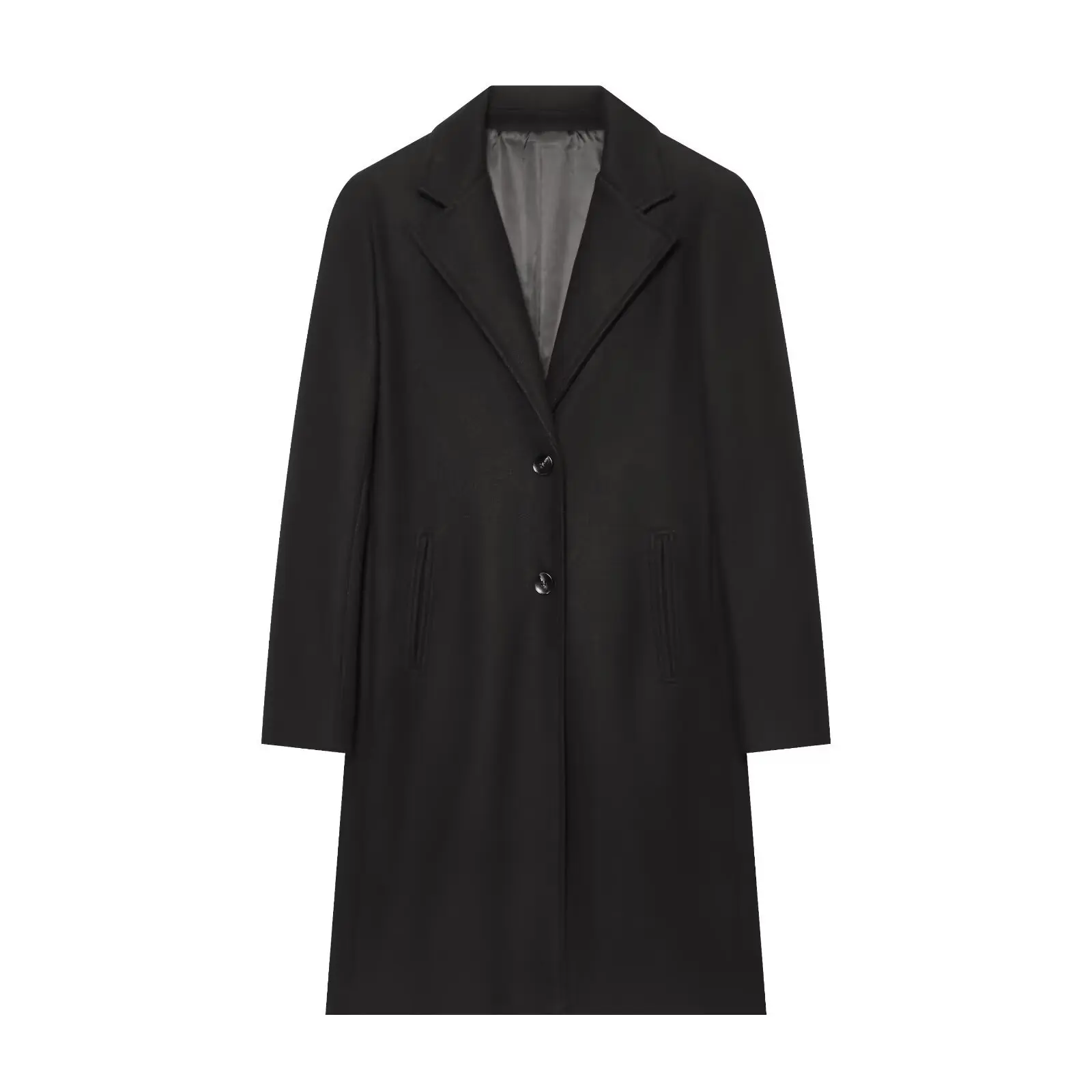 Women's 2026 Autumn and Winter European and American Fashion Single-row Two-Button Soft Shoulder Pad Coat for Women