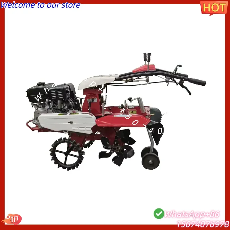 2026 High Quality Labor-saving Four-wheel Drive 177F Engine Ditching Machine Mini Power Tiller Cultivator