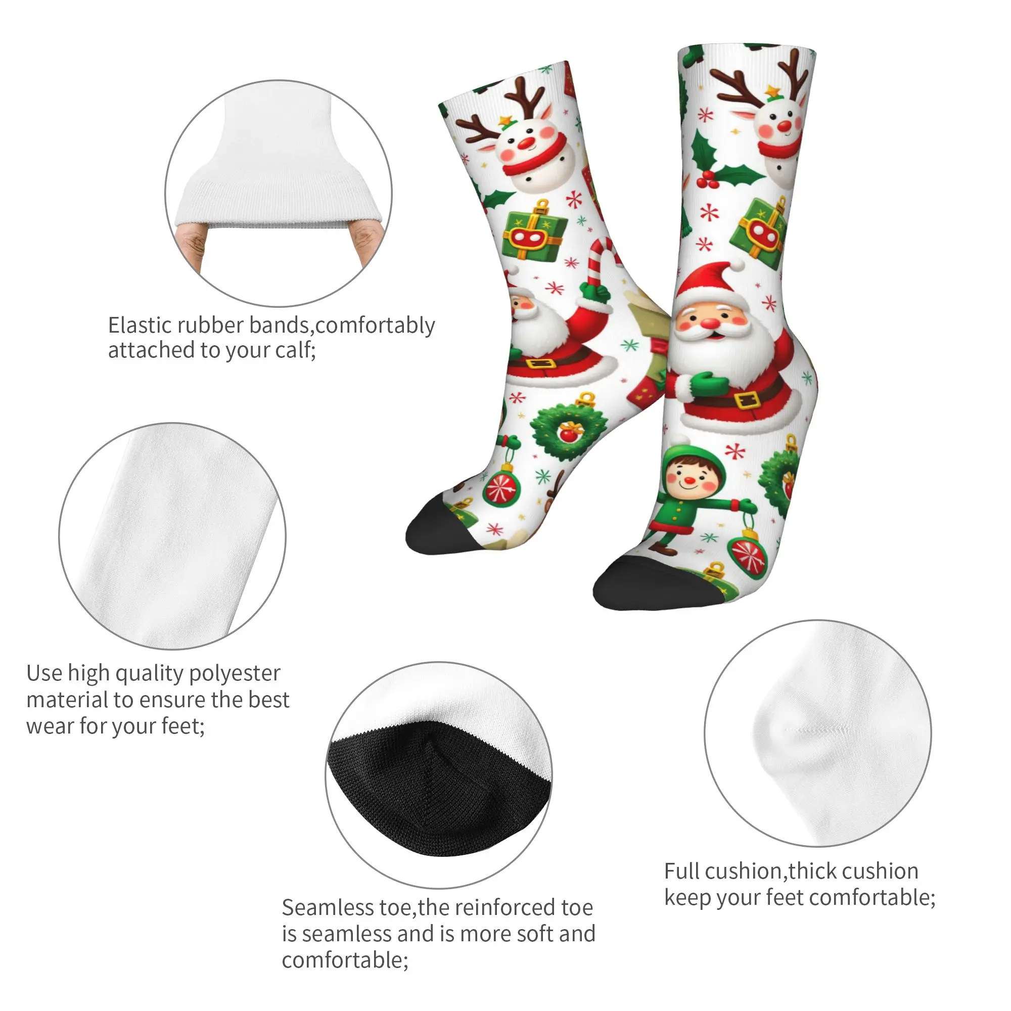 سانتا كلوز عيد ميلاد سعيد جوارب موضة الجوارب الكبار الرجال الجوارب المريحة الشتاء تسلق الرسم المضادة للانزلاق الجوارب هدية