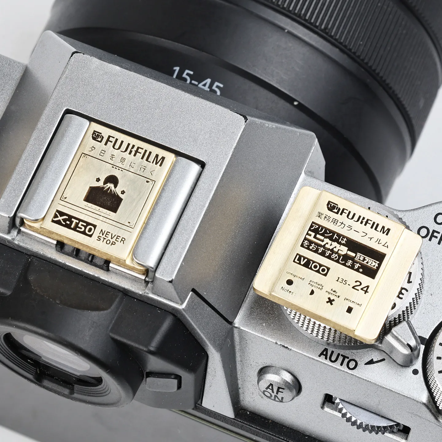 Messing-Blitzschuhabdeckung passend für Fuji Mirrorless XT50 XE4 XT30 X100VI XS10 XS20 XPro3 XH2 Kamera Blitzschuh-Staubschutz