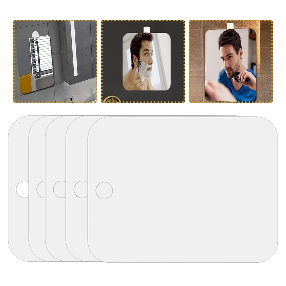 

5 Pcs Bathroom Mirror Acrylic Tile DIY Wall Decals Home Decor Travel Reflective Specular Adhesive For Bathrooms Bedroom Kitchen
