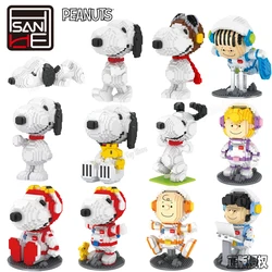 Nieuwe Creatieve Snoopy Anime Actiefiguren Kawaii Bouwstenen Micro Daimond Bricks Diy Assembleren Speelgoed Voor Kinderen Geschenken