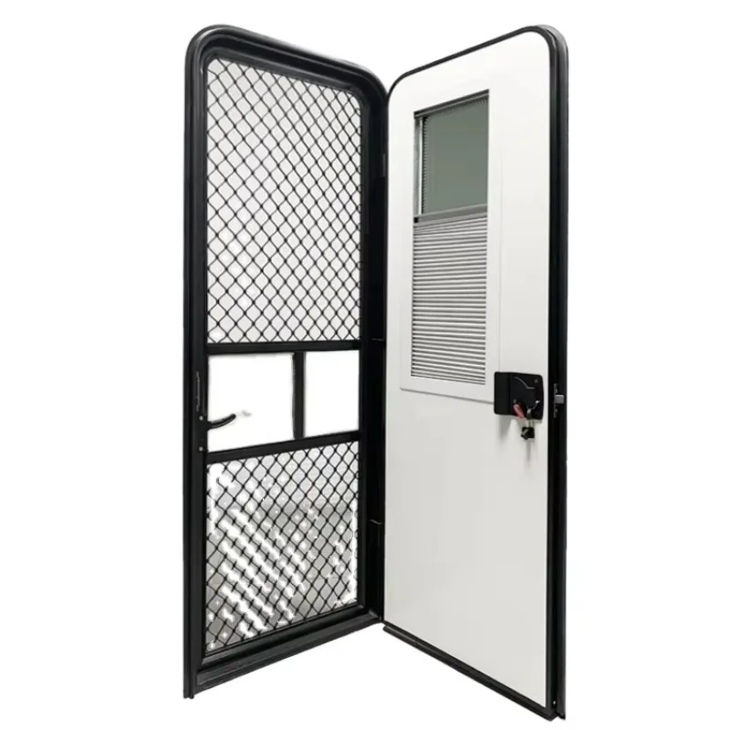 1800x620mm RV Entrance Door,Aluminum Alloy Frame Double-layer Hollow Glass Acrylic Window and Lock,RV Door Suitable for Trailers