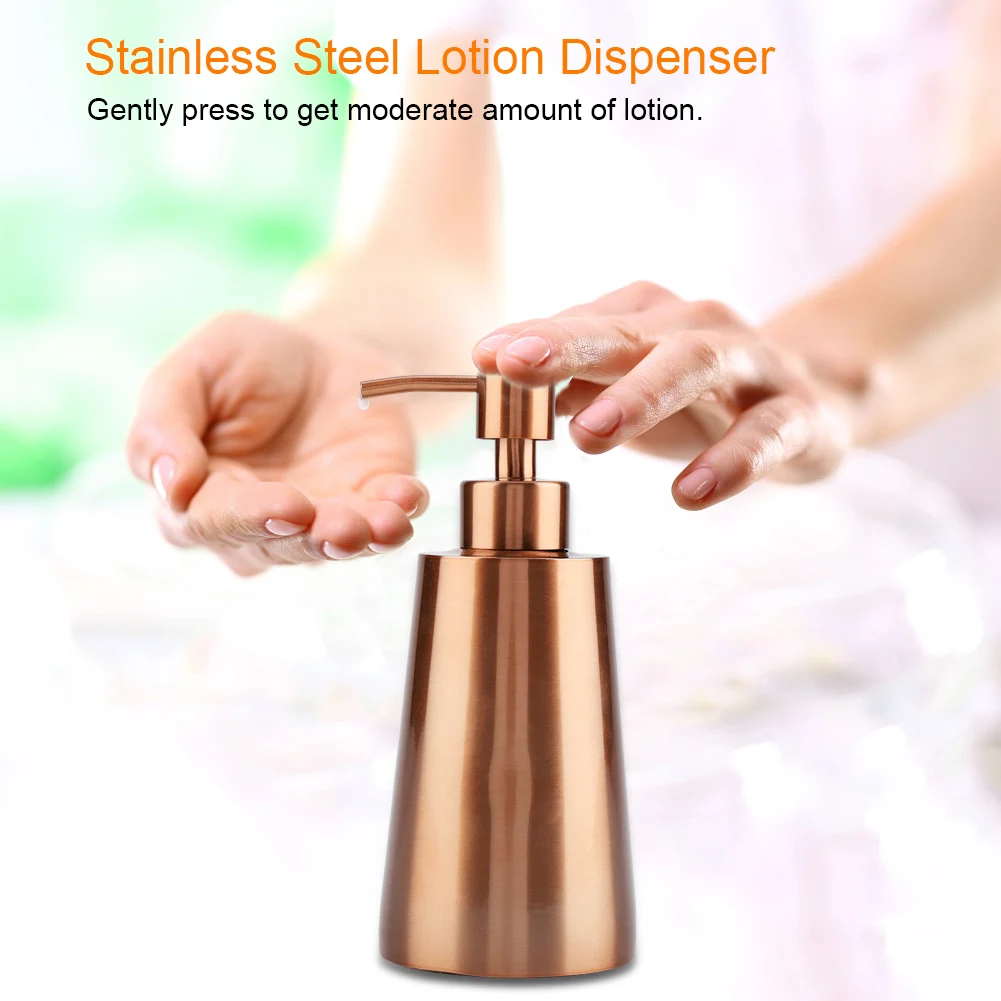 

Shampoo Dispenser 350ml 304 Stainless Steel Soap Liquid Shampoo Lotion Dispenser Home Hotel Bathroom Accessory