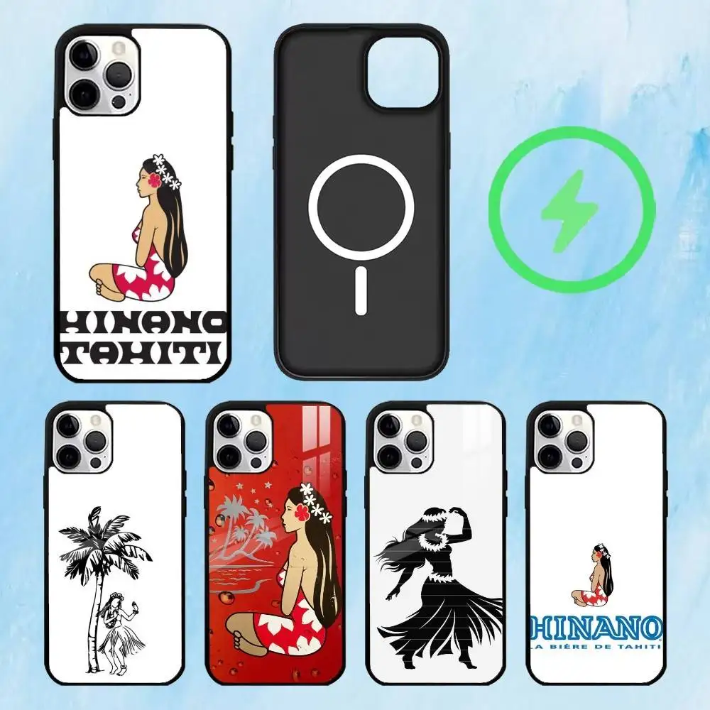 

H-Hinano T-Tahiti Girl Beach Phone Case For iPhone17,16,15,14,13,12,11 Plus,Pro Max Magnetic For Magsafe Wireless Charging